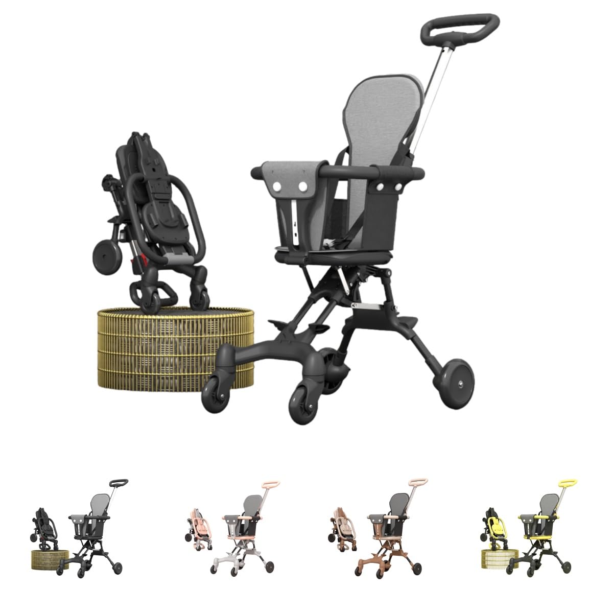 折りたたみベビーカー ブラック Amazon.co.jp: Zekono ポータブルベビーカー 回転シート、引き込み式